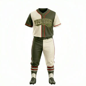 Uniformes de Béisbol Personalizados al por Mayor para Hombre, de Alta Calidad, con Nombre de Equipo, Impresión de Logotipo Personalizado, Secado Rápido, Transpirables, Cuello Redondo, 480g - Product Image 5