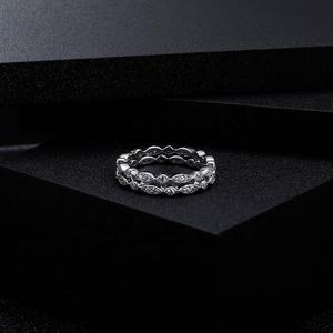 Anillo de Eternidad AMBER JEWELS T-1450 Unisex, Chapado en Oro Sólido de 14K, Rodio, Diamantes Cultivados en Laboratorio, Engaste Pavé, Estilo Hiphop, Certificado IGI - Product Image 1