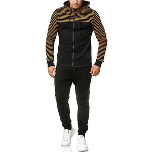 Ensemble de survêtement pour homme en coton 100% noir et rouge, design 2 en 1, sweat-shirt à capuche à manches longues avec cordon de serrage, poches latérales, décontracté et sportif - Product Image 4