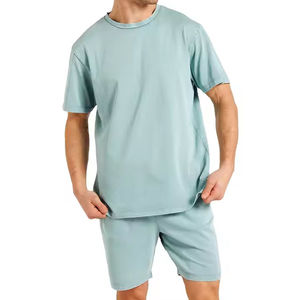 Vêtements pour hommes, ensembles pour hommes grande taille, t-shirts et shorts tendance, style streetwear, coton respirant, ensembles pour hommes - Product Image 1