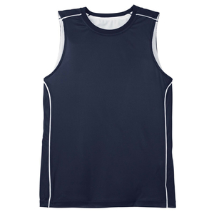 Camiseta de Baloncesto Sublimada Personalizada, Malla Azul, Sin Mangas, Cuello Redondo, Unisex, Adulto, Absorbe la Humedad, Nombre y Número del Equipo Impresos - Product Image 4