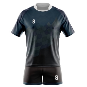 Men's Sublimated Breathable Rugby Uniform Set Black Red Green Gradient Crew Neck Short Sleeve Quick Dry <b>Athletic</b> Fit Winter All - Product Image 5