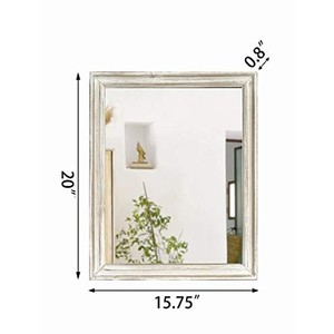 Espejo de Pared Rectangular Rústico de Madera de Mango Aqdus Saleem, Acabado Blanco Desgastado, Ecológico, Hecho a Mano, con Borde Enmarcado, Venta al Por Mayor - Product Image 6