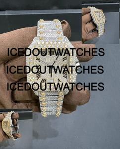 Reloj de Lujo Personalizado con Esfera Cuadrada de Moissanita y Acero Inoxidable, con Cierre de Brazalete, Resistencia al Agua de 10 Bares, Estilo Hip Hop - Product Image 3