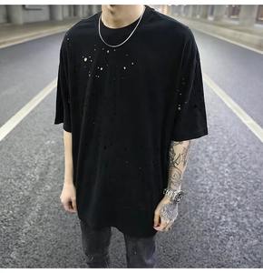 Camisetas personalizadas para hombre, estilo urbano, desgastadas, rotas, envío directo, camisetas extragrandes - Product Image 4