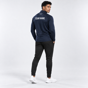 เสื้อพูลโอเวอร์ซิปครึ่งตัวสำหรับผู้ชาย ซับเหงื่อ ระบายอากาศได้ดี เหมาะสำหรับฤดูหนาว ผลิตจากผ้าฝ้าย 100% สำหรับออกกำลังกาย ฟิตเนส รับสกรีนโลโก้และผลิตภายใต้แบรนด์ของคุณเอง - Product Image 3