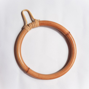 Rattan hanger ring wooden towel <b>rail</b> hand towel hangers wholesale cost kitchen bath accessories - Product Image 6