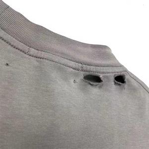 Custom Cropped Distressed <b>Tshirt</b> Washed Vintage Distressed T-shirt Men Distressed Tee Shirts Boxy t Shirt for Men - Product Image 3