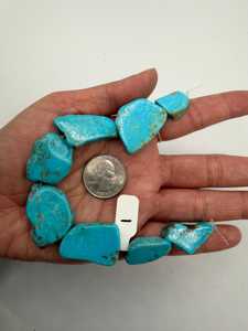 Cuentas de turquesa Kingman, piedras preciosas naturales en forma irregular, planas, perforadas, sueltas, cristales en bruto para la fabricación de joyas. - Product Image 4