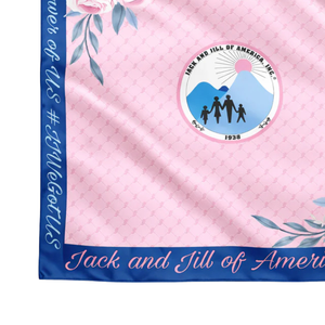 Jack and Jill The Power of Us Printed Scarf Pink Satin Square Scarf Stylish Elegant <b>Head</b> <b>Wrap</b> Fashion Accessory - Product Image 3