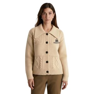 Cardigan en tricot neutre pour femme, boutonné sur le devant, à manches longues, tricot torsadé, confortable et chaud, haut décontracté et tendance, personnalisable OEM, vente en gros - Product Image 1