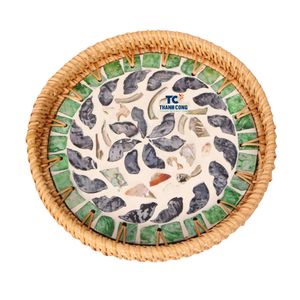 Exportateur fiable de plateaux en rotin nacre, élégant accent de table, plateau en rotin nacre Vietnam - Product Image 1