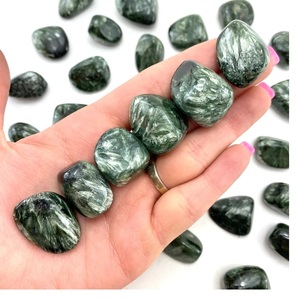 Piedras Rodadas de Seraphinite Natural, Cristal Verde Curativo para Reiki, Meditación, Decoración Energética, Venta al por Mayor, Feng Shui, Amor, Rajasthan - Product Image 2