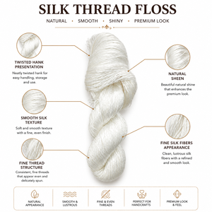 Fil de Soie Mélangé en Écheveaux, Écologique et Brut, pour Broderie, Fabrication de Pompons, Bijoux, Artisanat et Applications Textiles – Vente en Gros - Product Image 6
