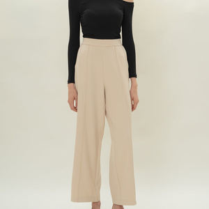 Pantalones Casuales de Algodón para Mujer, de Cintura Alta Elástica, con Bolsillos, Estilo Campana, de Pierna Ancha, para Trabajo, Fabricante - Product Image 5