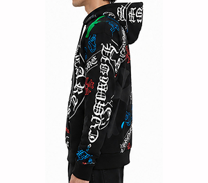 Sweat-shirt à capuche de luxe noir pour homme, coupe oversize, en coton épais, style streetwear hiver, chaud et tendance - Product Image 5