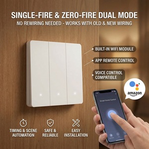 Interruptor de luz inteligente Wi-Fi, universal de 1/2/3 botones, funciona con Alexa y Google Home, requiere cable neutro o sin cable neutro. - Product Image 3