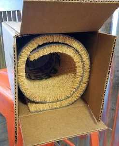 Real Coconut Coir Woven Braided Loop Pile Tufted Eco-Friendly Floral Non-Slip <b>Thin</b> Entryway Home Door Mat <b>Rug</b> PVC-coated Backing - Product Image 1