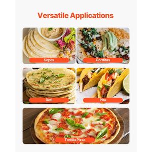 Macchina Elettrica per Tortillas con Rivestimento Antiaderente, Automatica, con Due Stampi (4+6 Pollici) per la Produzione di Prodotti a Base di Cereali - Product Image 6