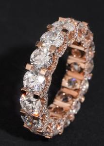 Anillo de Compromiso de Oro Rosa de 10K con Diamantes Cultivados en Laboratorio, Corte Brillante Redondo, Joyería Fina de Moda para Mujer - Product Image 2