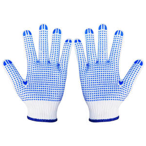 Gants de travail en coton résistants à l'abrasion, gants de sécurité unisexes, blanc, gris, jaune, bleu, avec points antidérapants - Product Image 5