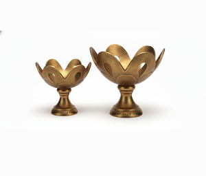 Modern Gold Lotus Aluminum Fruit <b>Bowls</b> Elegant Pedestal Centrepiece Home Decor Luxury Gifting | Handcrafted Eco-Friendly <b>Bowls</b> - Product Image 6