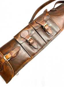 Étui professionnel en cuir de vache véritable personnalisé de haute qualité, housse rouge avec fermeture éclair pour la chasse, sac de camouflage pour le tir - Product Image 4