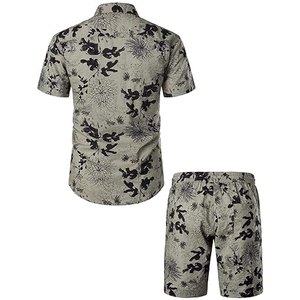 Adjustable Summer Men Hawaiian Beach Shirt Printing Men's Customized Two-Piece Shirt And Shorts <b>Sets</b> - Product Image 2