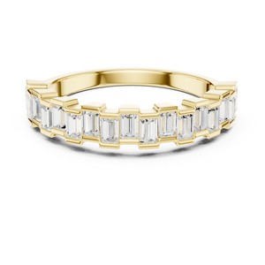 Anillo de Diamantes Cultivados en Laboratorio, Corte Baguette, Estilo Eternity, Oro Sólido de 14K, Certificado IGI, para Boda o Compromiso, Personalizable, Superventas - Product Image 1