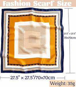 Custom Women Square <b>Head</b> Scarf Hair <b>Wrap</b> Neck Scarf Soft Satin Feel Designer Ladies Scarf Elegant Fashion <b>Silk</b> Scarf Bandana - Product Image 1