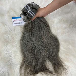 Prix de gros – Lots de cheveux naturels gris bruts, lisses, 100 % cheveux humains vietnamiens, sans nœuds, sans perte - Product Image 6