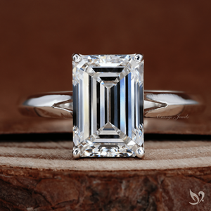 Anillo de Compromiso de Lujo con Diamante Cultivado en Laboratorio, Corte Esmeralda de 3 Quilates, Certificado IGI, Solitario en Oro Sólido de 10K, para Regalo de Boda - Product Image 1