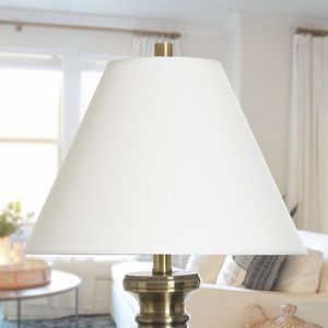Abat-jour conique en lin beige 15"L x 15"W x 11"H - Product Image 5
