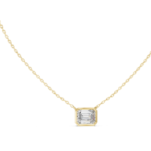 Collar Solitario con Diamante Cultivado en Laboratorio de 2.50 Quilates, Corte Esmeralda, Engaste Tipo Bisel, Joyería Fina para Mujer, Regalo Elegante - Product Image 1