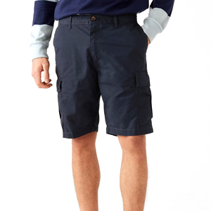 Shorts cargo pour hommes, taille mi-haute, fermeture boutonnée, vêtements décontractés, tissu Oxford respirant, couleur unie, poches - Product Image 1