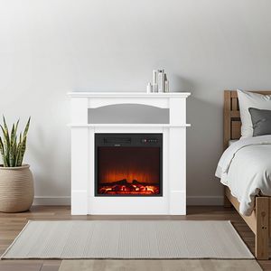 Cheminée électrique autoportante de 33 pouces, chauffage 1500W 5120BTU, faux foyer électrique avec protection contre la surchauffe, verre AU - Product Image 2