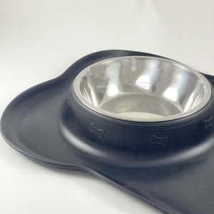 Bols doubles pour nourriture pour chiens, bols à eau en acier inoxydable avec tapis en silicone anti-déversement, bol pour nourriture pour animaux de compagnie, bol pour chat - Product Image 4