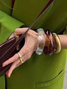 Trendy Fashion Resin Bangles for Women Comfortable Fit Glossy Surface Jewelry for Casual and Special Occasions - Product Image 2