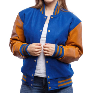 Dernières vestes universitaires personnalisées avec logos pour les sororités, les fraternités, les écoles, les collèges, en 100 % pure laine et manches en cuir. - Product Image 4