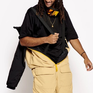 Combinaison de ski unisexe à capuche avec fermeture éclair, imperméable, coupe-vent, écologique, une pièce, color-block, isolée, vêtements de neige, rembourrage synthétique - Product Image 5