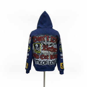 Sudadera con capucha y cremallera azul de la marca Reserved Streetwear, con logotipos personalizados en varios colores, para hombre, cómoda. - Product Image 2