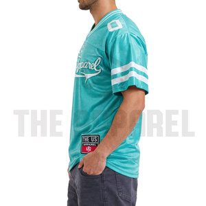 Camiseta de punto de malla transpirable de manga corta con cuello en V de ajuste regular personalizado, de secado rápido, estilo formal y urbano, con logo de color personalizado para - Product Image 3