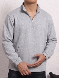 Sweat-shirt polaire pour homme, hiver, demi-zip, couleurs personnalisées, coupe oversize, col montant, fermeture éclair quart, 100% polyester, décontracté - Product Image 2