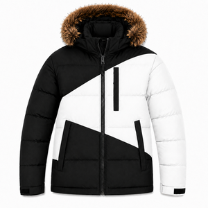 Wholesale Mens Heavyweight Puffer <b>Jacket</b> Ripstop Nylon Shell Custom Rubber Patch Warm Faux <b>Fur</b> <b>Hood</b> Parka - Product Image 1