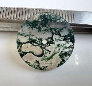 Esfera de Reloj de Ágata Musgosa Natural Verde con Patrón de Musgo Natural Redonda de 28.5mm - Product Image 2
