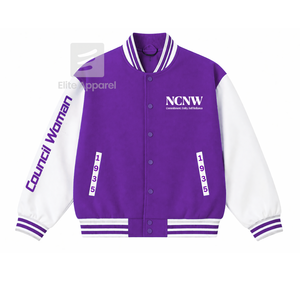 Custom National Council of Negro Women Sorority Racing <b>jacket</b> embroidered logo letterman Style for female <b>with</b> polyester <b>lining</b> - Product Image 1