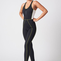 Body de Mujer sin Mangas de Cuerpo Entero, Color Sólido, Espalda Cruzada, Sin Costuras, Elástico en Cuatro Direcciones, Diseño de Costuras en Contraste AS-YJ-515