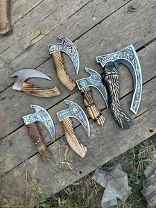 STEEL CRAFT INTERNATIONAL Custom Handmade Industrial Carbon Steel Wood <b>Handle</b> Pizza Cutter <b>Axe</b> Head Hatchet Outdoor Kitchen - Product Image 5