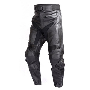 Custom Made Leather Racing Motorcycle Pants Breathable Windproof Protection Knee Stretch Panels Leather Motorbike Pants - Product Image 1