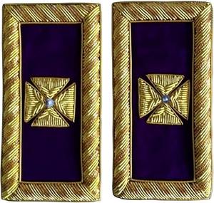 Épaulettes de Grand Commandant des Chevaliers Templiers Maçonniques – Brodées à la main (Rouge et Or) 1,5 po x 3,75 po - Product Image 5